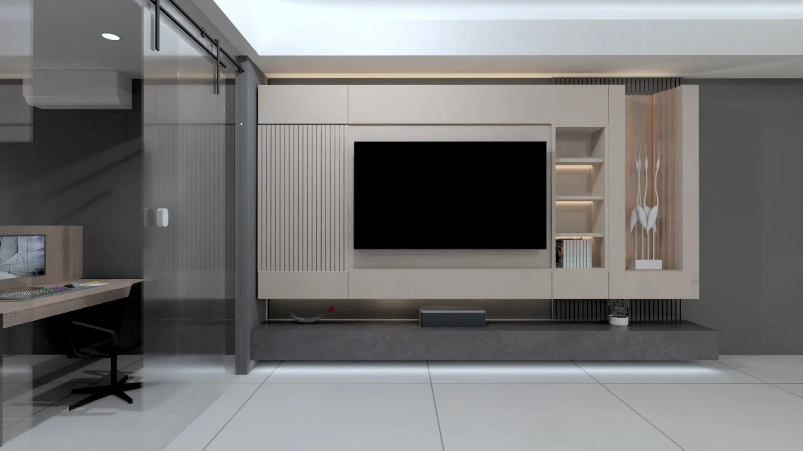 De Waterkant showroom wall mounted TV